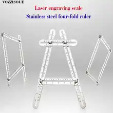 Folding Ruler for Measuring Angles Multifunctional Drawing Ruler Multi-angle Four Corners Activities Folding Feet Measure Tools multifunction folding ruler plastic activities four folding ruler multi angle ruler aluminum measuring tools