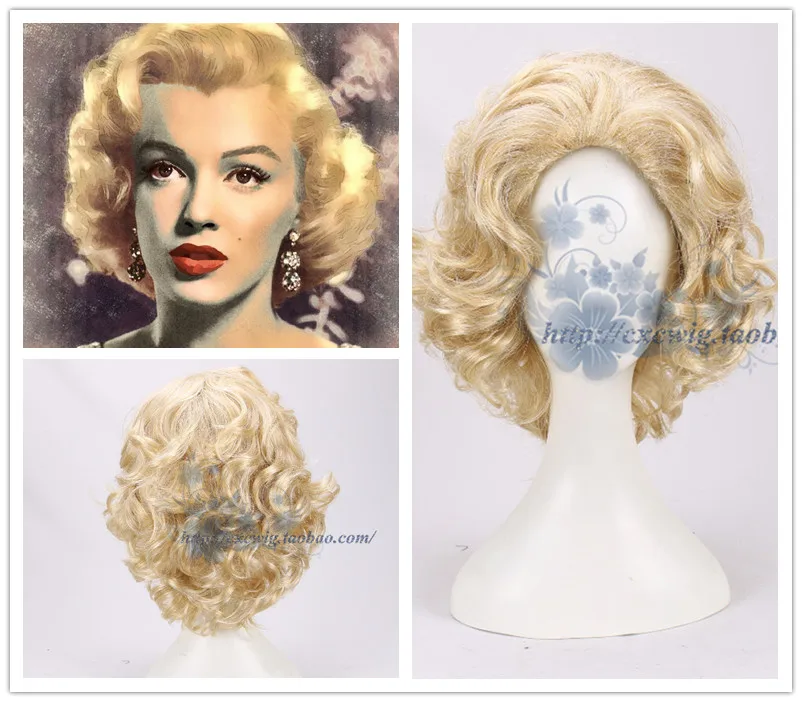 

Marilyn Monroe Gold Wig Forever Marilyn Monroe Golden wig Role Play Wavy Hair with hair net