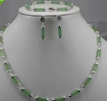 Дубай, Африканский стиль бусы Ювелирный Набор дизайн-натуральный зеленый камень звено Ожерелье Серьги кварцевые тонкие свадебные широкие женские