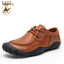 100% Genuine Leather Mens Shoes Casual 2018 Light Weight New Design Flats Men Shoes Male Lace Up Wedding And Party Shoes AA20520