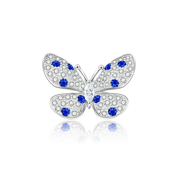 

Mytys Pave Setting Cubic Zircon Blue Spots Butterfly Brooch Wedding Party Lapel Pin Mothers' days Gift Clothing Jewelry X344