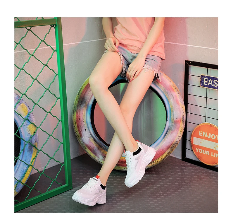 Fashion Sneakers Women Casual Shoes Breathable Flat Platform Ladies Shoes Tennis Lace Up Sport Women Vulcanize Shoes XZ64 (17)