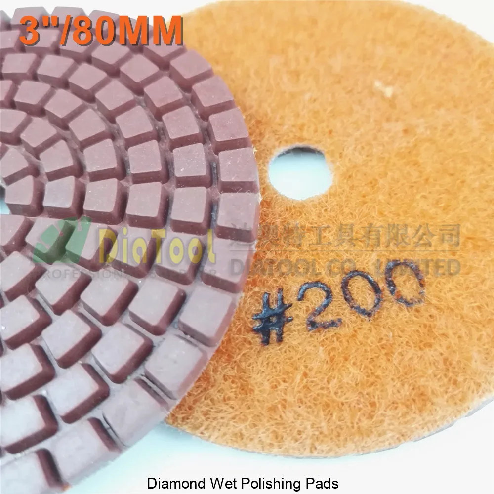 Diatool 8 шт. Диаметр 80 мм грит#200 diamond влажной полировки " Смола Бонд камень Наждачные круги для гранит Мрамор Шлифовальные станки диск