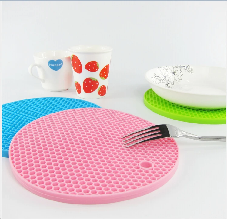 100pcs Round Silicone Mat Durable Non slip Heat Resistant Dining Table