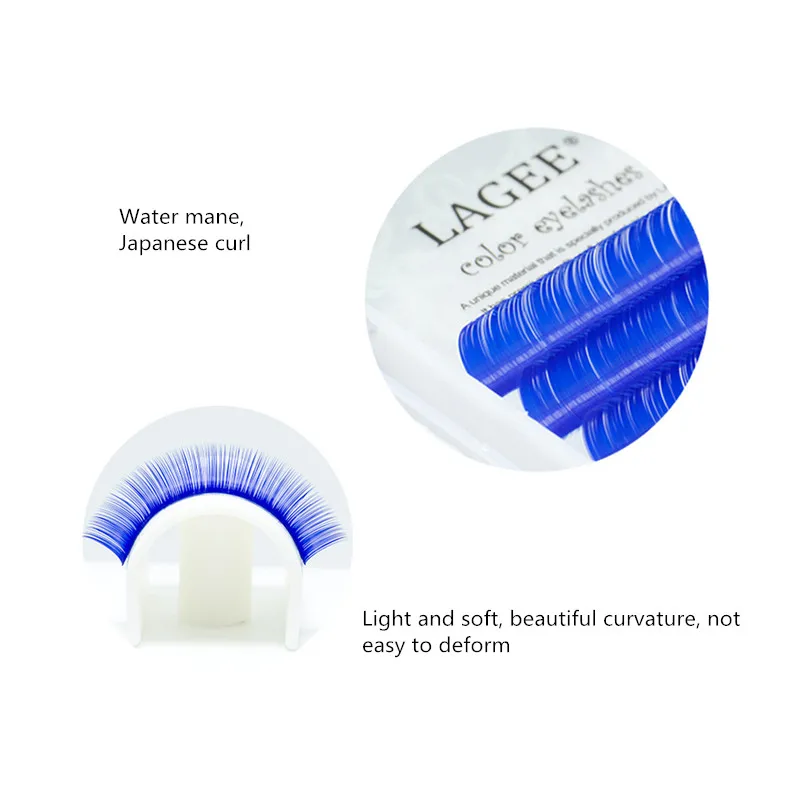 

Green Purple blue color 3D Individual false eyelashes mink eyelash extensions Premium soft natural cilia eyelash with box