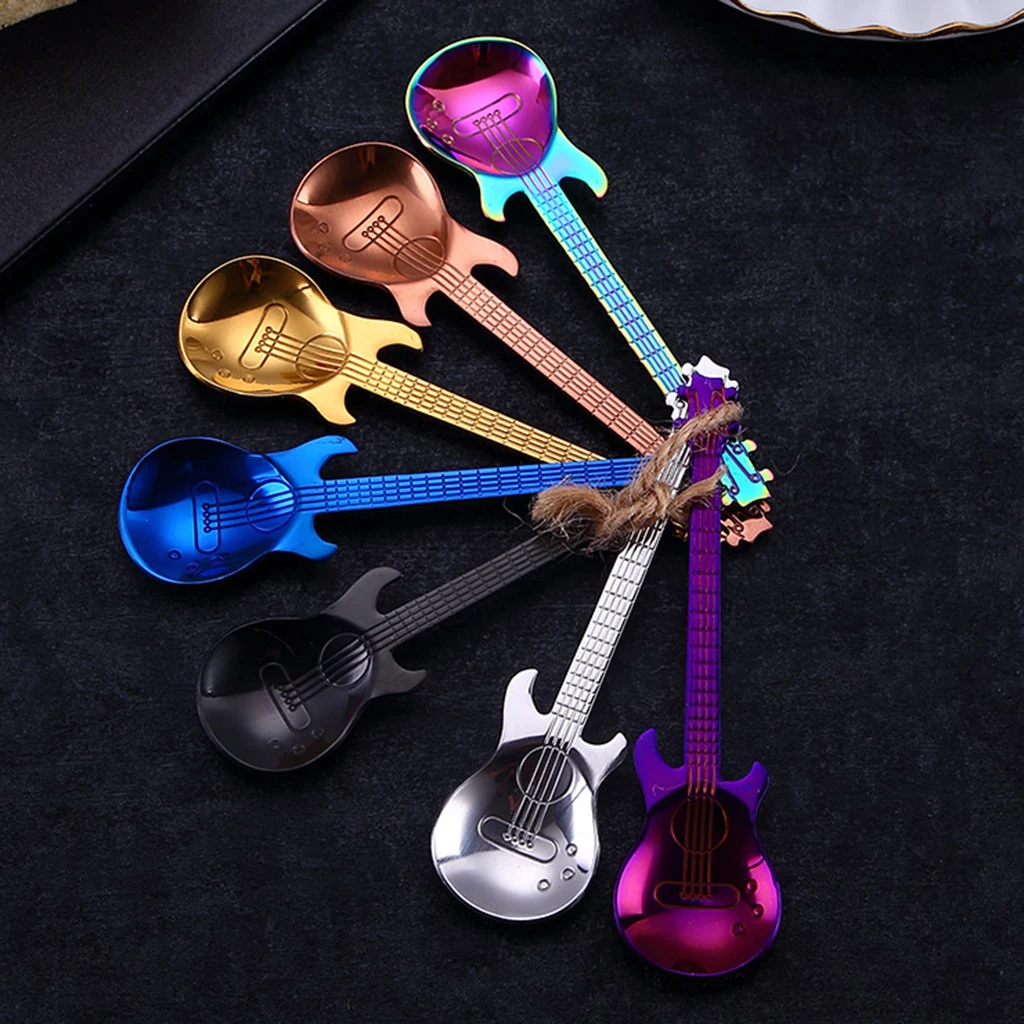 Stainless Steel Guitar Mixing Scoop Cocktail Stirring Spoon Bar Mixing Utensil Barware for mixing drinks smoothies