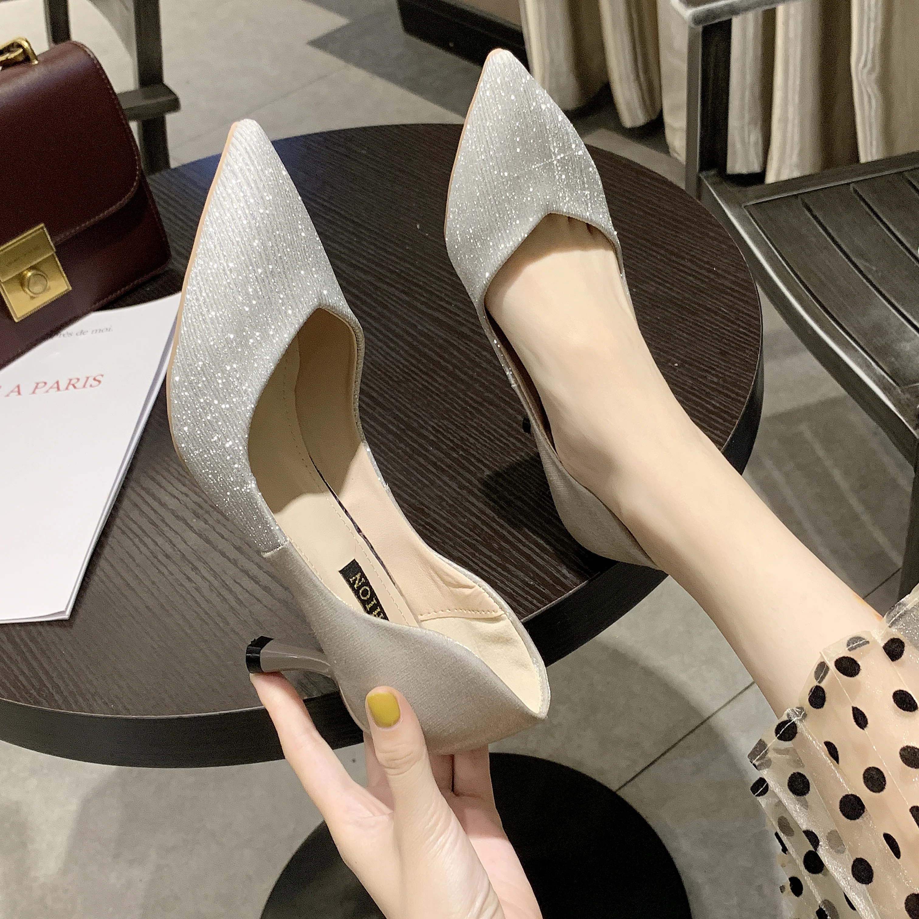 

2019 New Fashion Gladiator Women Pointed Toe Sandals High Heel Open Toe Dress Solid Shoes Rome Handmade Slip-on Thin Heel Sandal