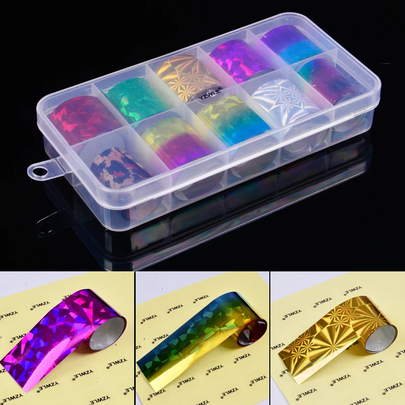 

1 Box Starry Sky Laser Nail Foils 2.5*100cm Colorful Shimmer Transfer Sticker DIY Nail Tips for Nail Decorations