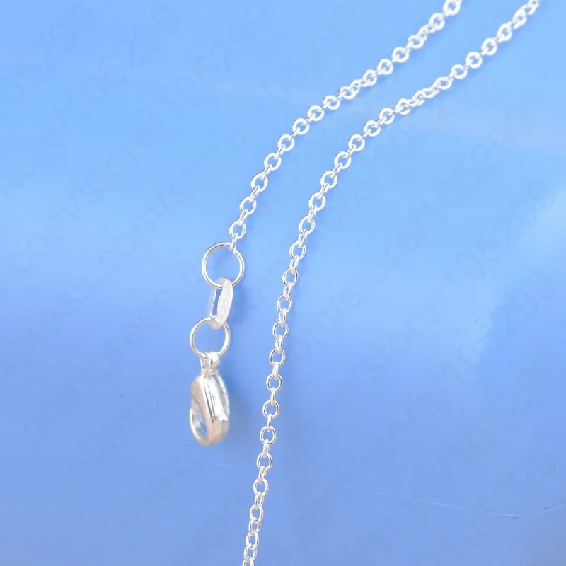 

1PC Accessories Findings 16"-30" Necklace Chains O Genuine 925 Sterling Silver Link Rolo Chain+Lobeter Clasp Pendant