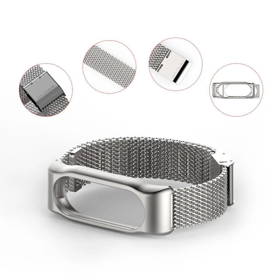 Mi jobs металлический ремешок для Xiaomi mi Band 2 Безвинтовой браслет из нержавеющей стали Браслеты Аксессуары для mi Band 2 ремешок