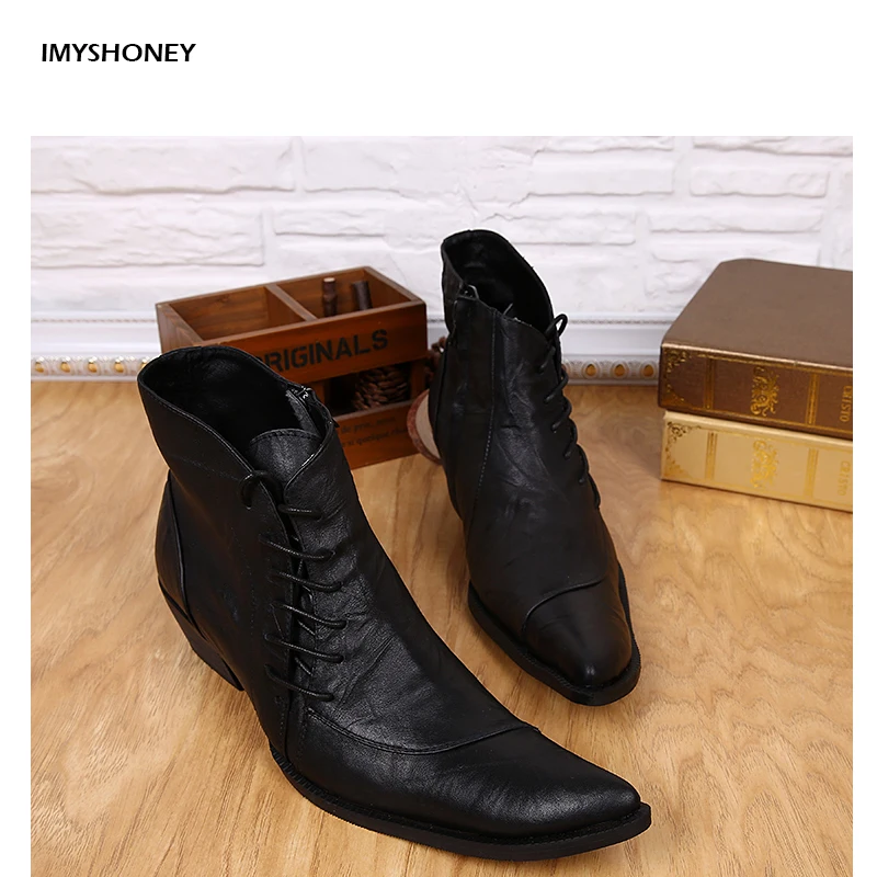 

Luxury Comfortable Genuine Leather Men Shoes Pointed Toe Shoes for Men Asymmetrical Design
