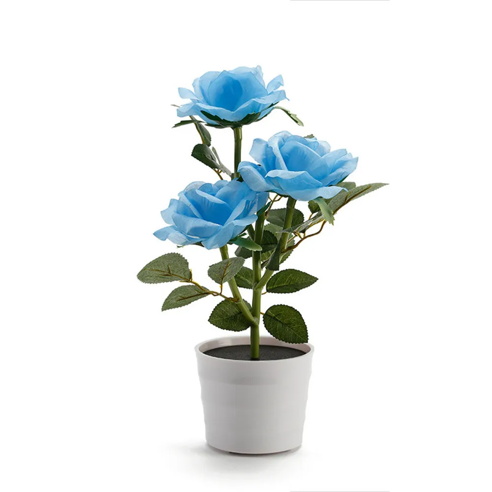 

Solar Rose Flower Lights LED Artificial Rose Pot Flower Bonsai LED Lamp Dropshipping Feb27