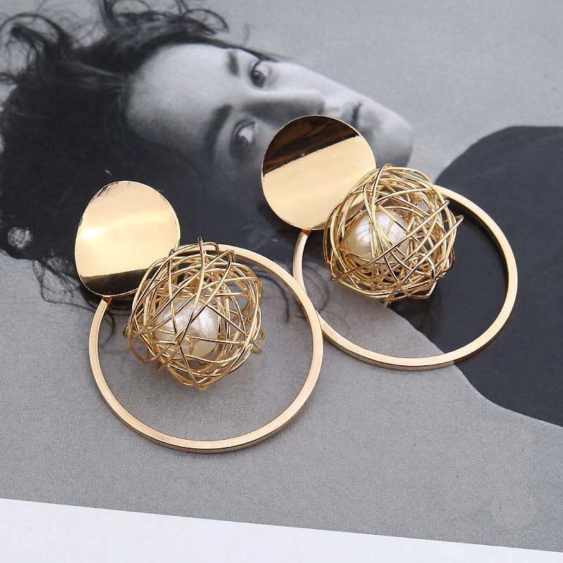 

New statement earrings 2019 ball Geometric earrings For Women Round Dangle Earrings Drop modern art fashion jewellery 1E031