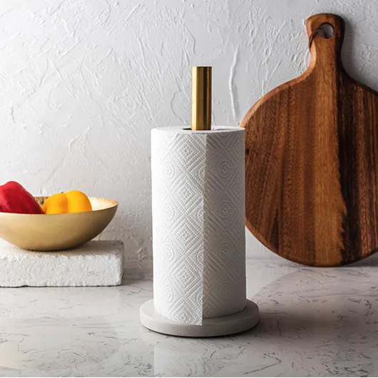 Goede Nordic Marmer Keuken Papier Houder vergulde Keuken Servet Houder Aanrecht Creatieve Rolhouder Toiletpapier Organizer