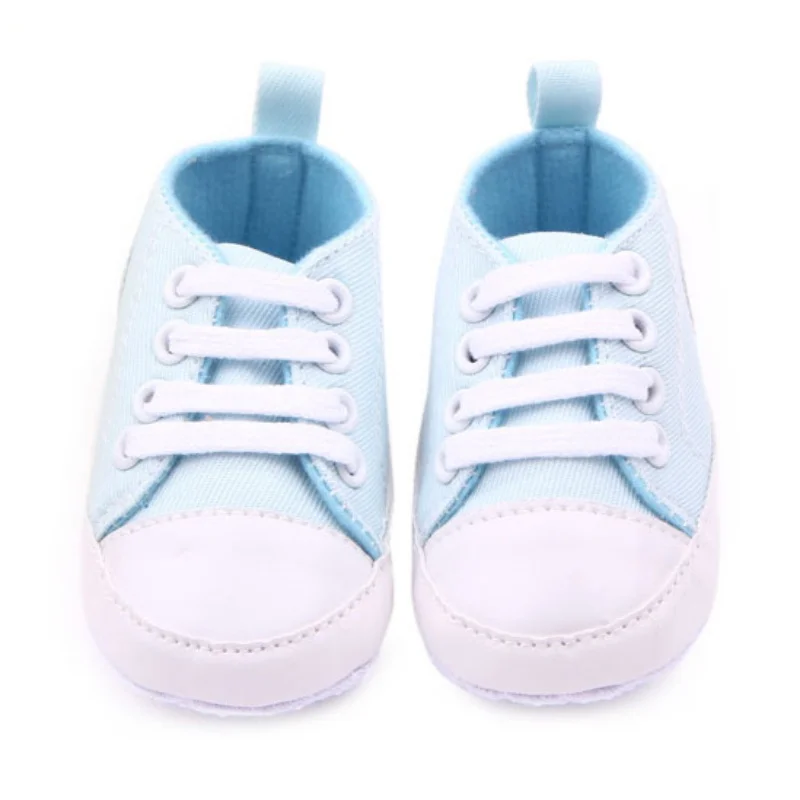 Обувь на мягкой подошве для новорожденных мальчиков и девочек, кроссовки для новорожденных 0-12 месяцев - Цвет: Light Blue