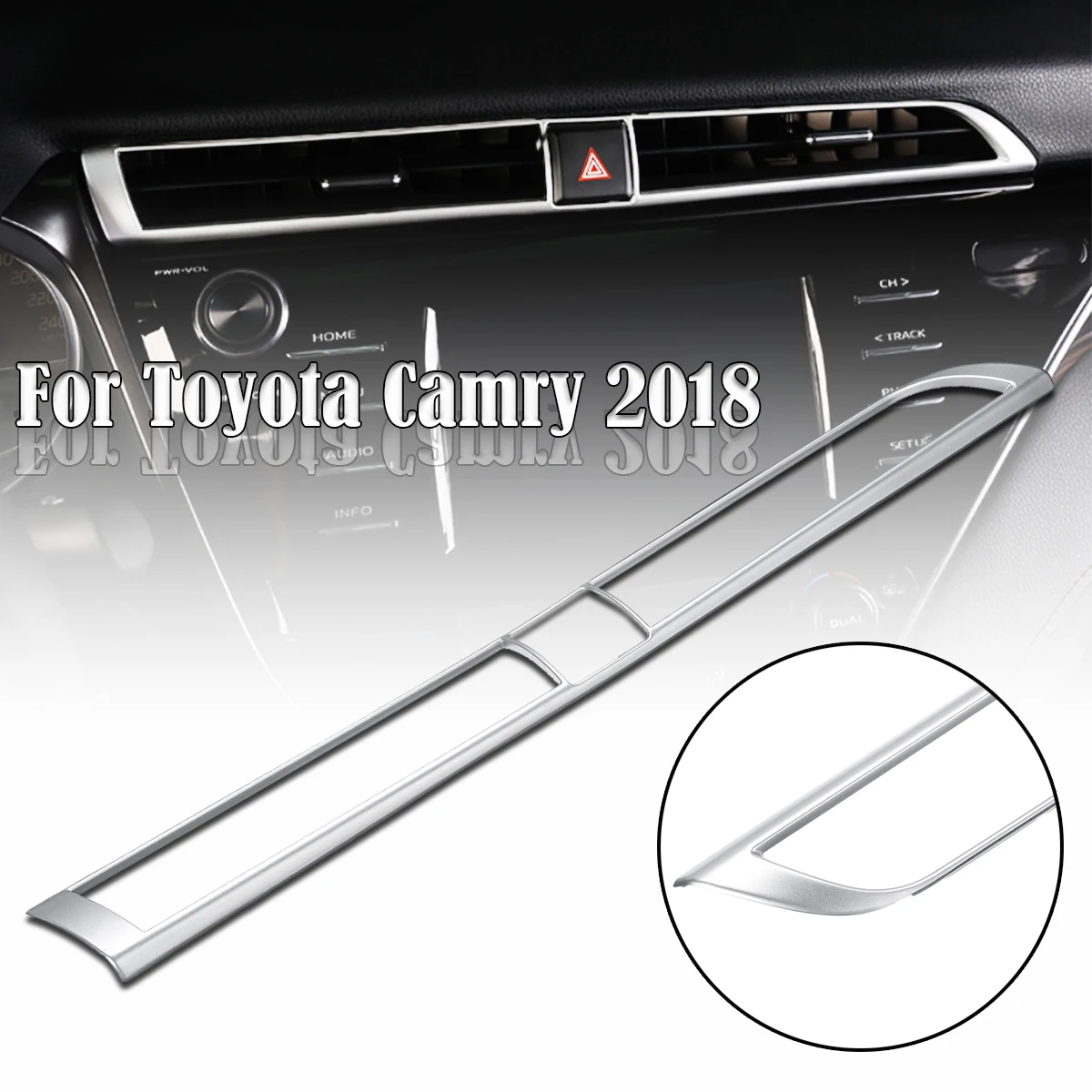 

Auto Central Control Outlet Air Vent Cover for Toyota for Camry 2018 Silver-chrome Auto Interior Stickers Air Vent Trim Cover