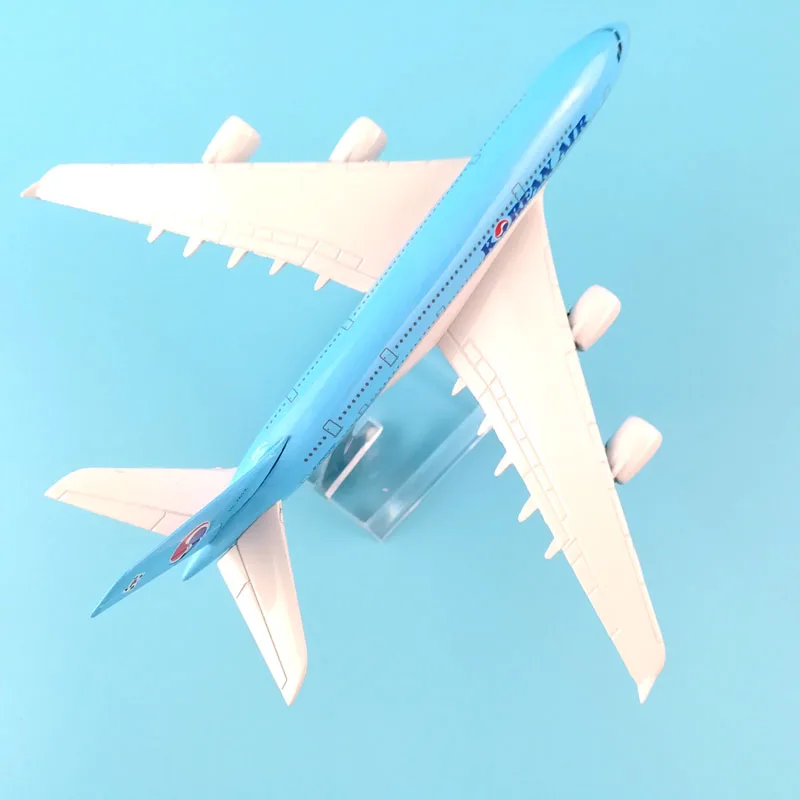 Авиакомпания, 16 см, корейский воздух, A380, металлический сплав, модель самолета, модель, игрушки, самолет, коллекция, подарок, детские игрушки