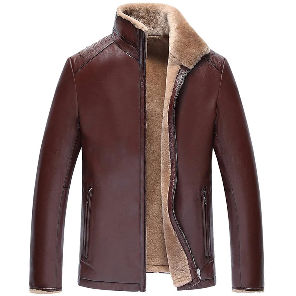 Mens Winter Shearling Sheepskin Coat Crafted From Imported Lambskin