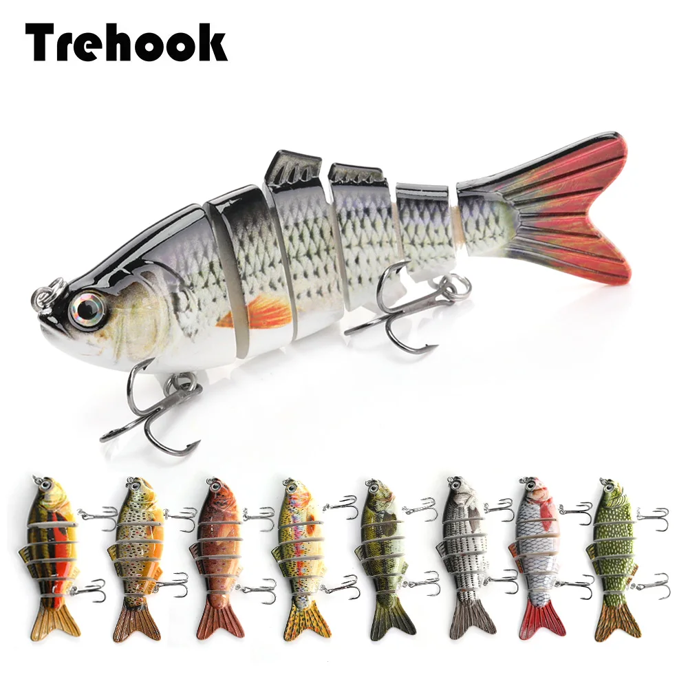 

TREHOOK 10cm 17.5g Sinking Wobblers Fishing Lures Multi Jointed Hard Bait 6 Segments Swimbait Crankbaits Fishing Tackle Lure