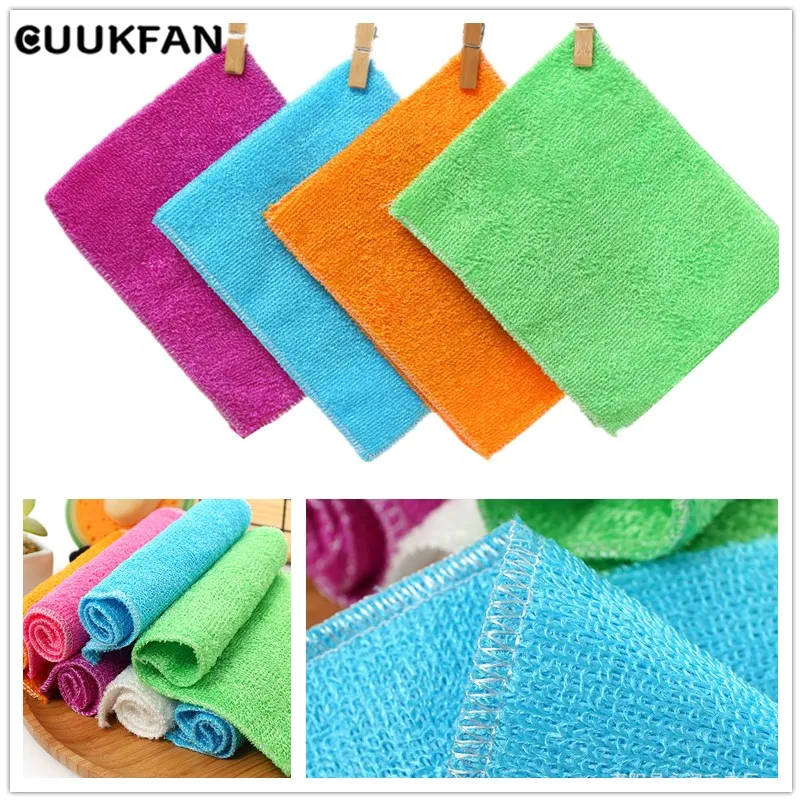 

3 PCS Bamboo Rag Washing Rags For The Kitchen Cleaning Scouring Pad Dish Cloth Bamboo Washcloth Dishcloth Bamboo Napkins 18*23cm