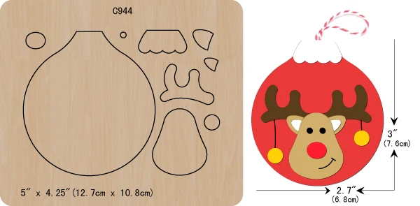 Новые рождественские украшения деревянные высечки скрапбукинга C-944 резки штампов нескольких размеров - Цвет: C-944