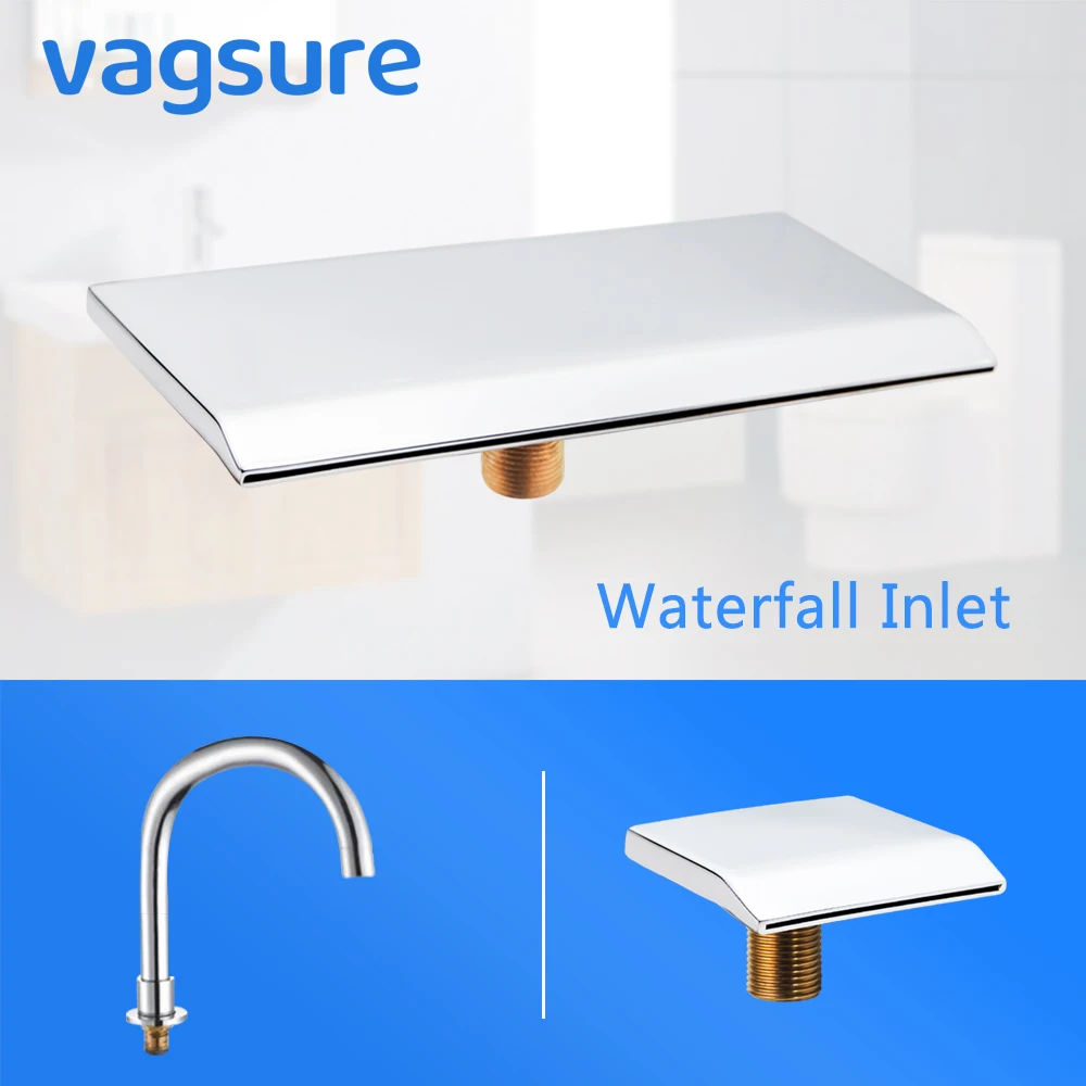 G1/2" Size Waterfall Inlet Cold and Hot Water Tap Brass Switch Control Valve For Bathtub Faucet Replacement Mixer Faucet 2