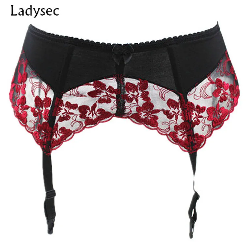 Ladysec 4XL подвязки вышивка Подвязки Пояс Женские Подтяжки Пояс для чулок женское сексуальное белье красные цветы нижнее белье S085