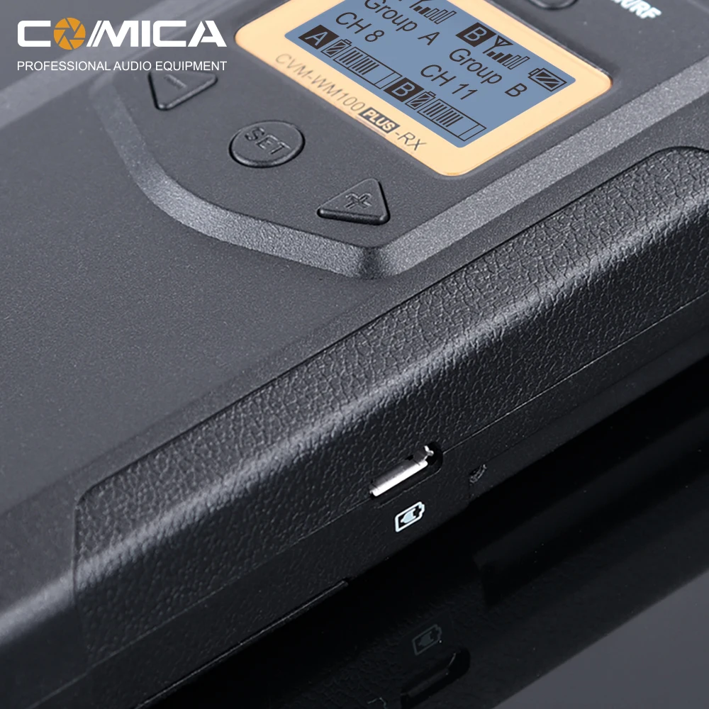 COMICA CVM-WM100 плюс UHF 48 каналов беспроводной двойной Lavalier микрофон системы для Canon Nikon Sony, Panasonic DSLR камеры