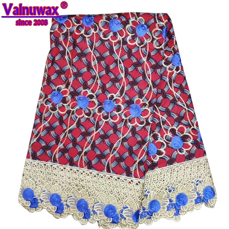 

High Quality Nigerian Ankara Print Lace Fabric 6Yards African Wax Hollandais Water Guipure Cord Lace Fabrics For Wedding -KW15#