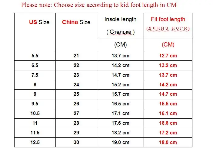 size chart