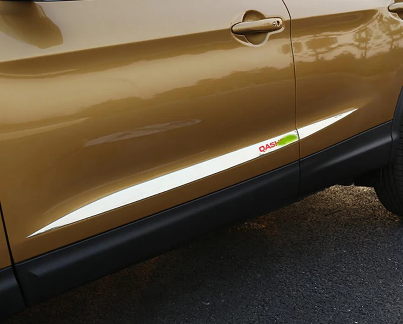 Накладки на боковые двери из нержавеющей стали и хромированной для Nissan Qashqai 2014 2015
