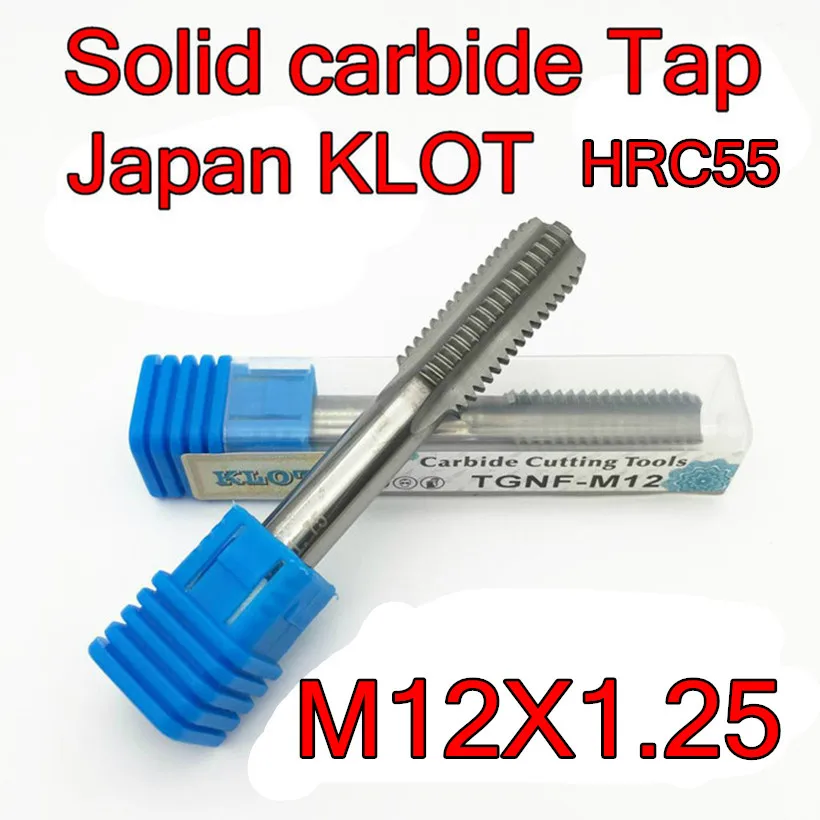 M12X1.25 1pcs KLOT HRC55 Solid carbide tap Processing: stainless steel alloy cast iron etc Free shipping | Инструменты