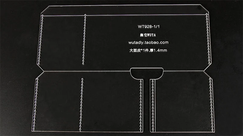 WUTA 928 короткий бумажник акриловый шаблон кожевенное ремесло Инструменты Набор узоров прозрачный акриловый кошелек модель DIY кожаный кошелек - Цвет: 928 Acrylic template