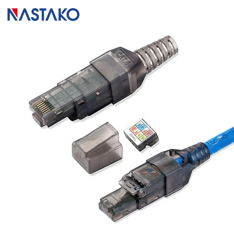 

Toolfree RJ45 Cat6 Connector UTP Network toolless Cat6 Modular Plug Compatible with Cat5 Cat5e Cat6 Jack Lan ethernet Cable