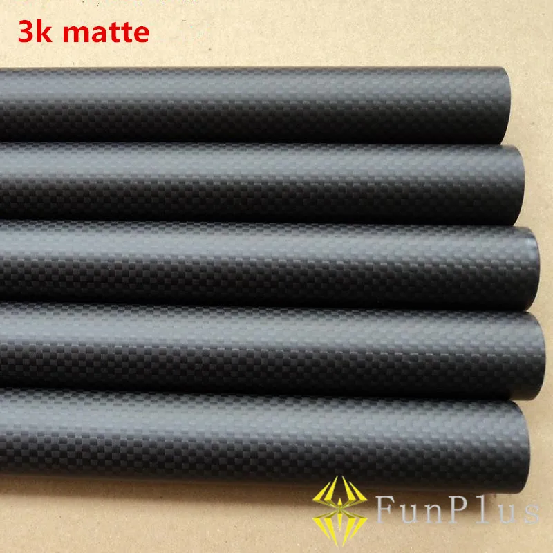 

4pcs 3K Full Carbon Fiber Tubes Twill Matte 25*21*500 Tubes Long Pipe OD 25mm ID 21mm Length 500mm for DIY Quadcopter Hexacopter