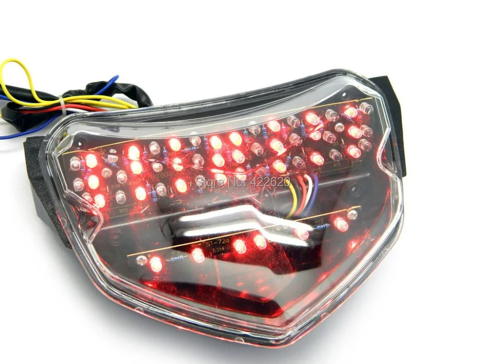Motorcycle Clear LED Tail Light with Turn Signal Brake Light Indicator Integrated for Suzuki GSXR600 GSXR