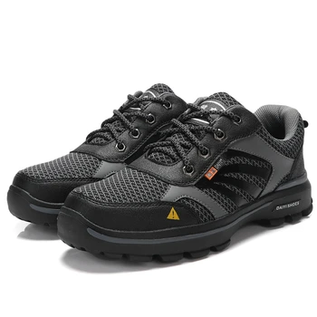 

plus size men's casual steel toe covers work safety shoes worker security boots chaussure securite travail homme protection man