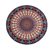 Винтажная, этнический стиль, геометрический цветочный принт, круглый коврик, легко моется, противоскользящие ковры и ковры для дома, гостиной/спальни