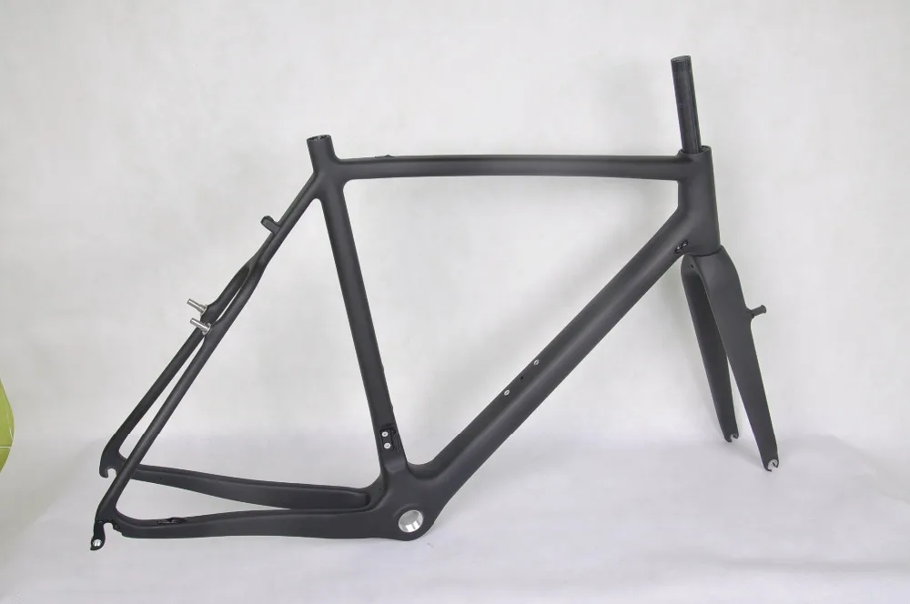 Cheap big discount Dengfu 2018 New Toray full carbon di2 cyclo cross road bike V brake frame/fork CX road frameset thru axle UD matt 5