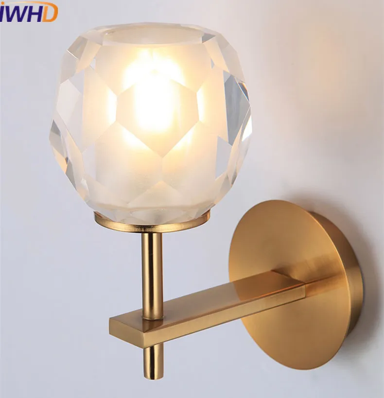 

IWHD Modern Nordic Wall Lamp Crystal LED Wandlamp Fixtures Home Bathroom Light RH Bedside Living Room Bar Cafe Luminaire