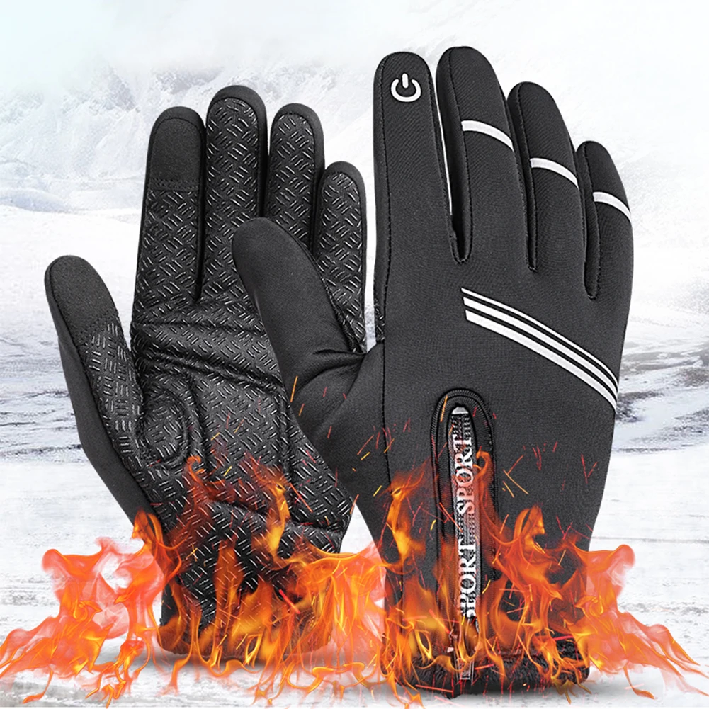Winter Cycling Bicycle Gloves Windproof Thermal Warm Fleece Bike Glove