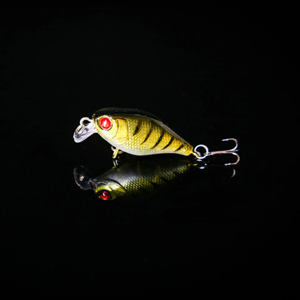 WALK FISH 1 шт. 4 см 4,3 г жесткие пластиковые Кривошипные приманки 3D Рыбная приманка с глазами рыболовные приманки с тройными крючками снасти для ловли окуня - Цвет: C 3