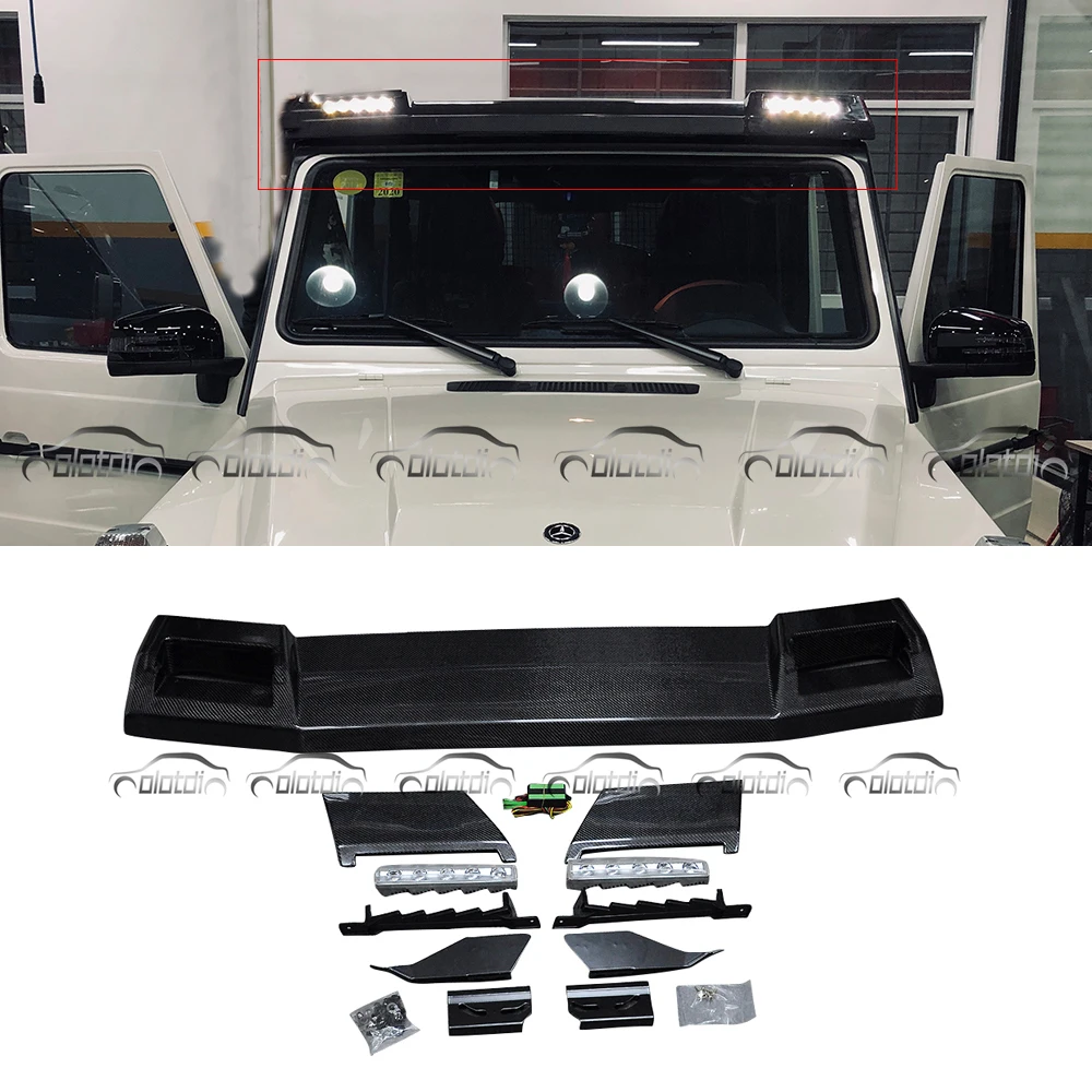 

for Mercedes Benz W463 B Style Front Top Roof Spoiler with LED lights Carbon Fiber / ABS