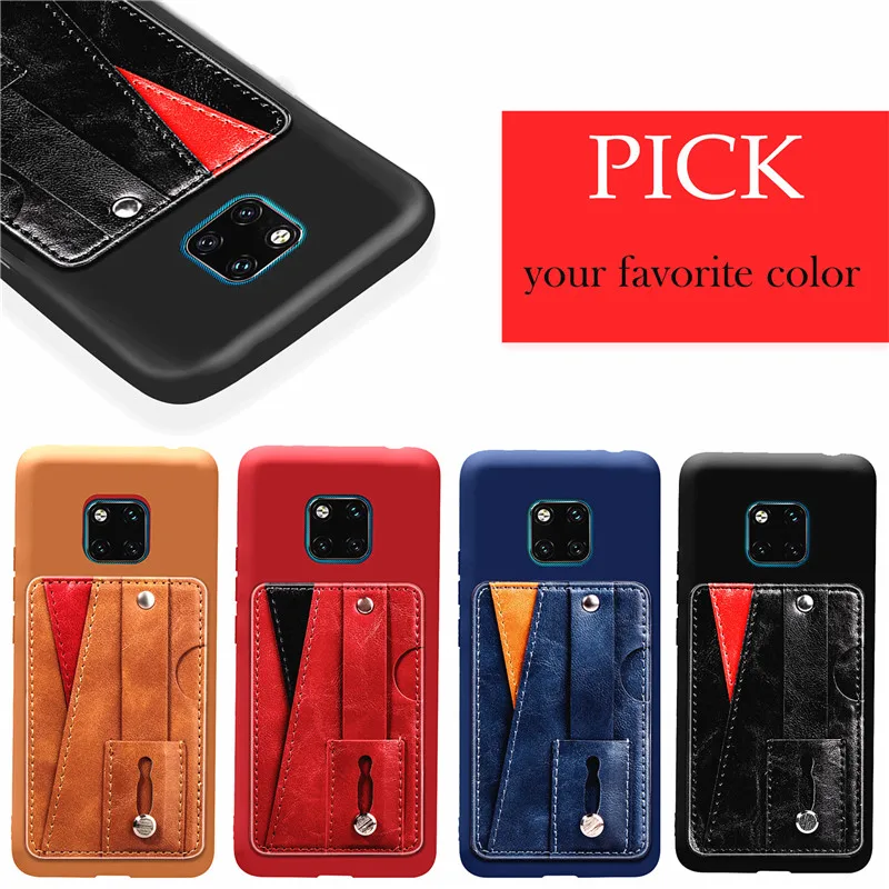 Card Holder Leather Stand Back Cover Case for Huawei P20 Pro Lite Mate 20 lite Y9 Wallet Shockproof Phone Pouch |