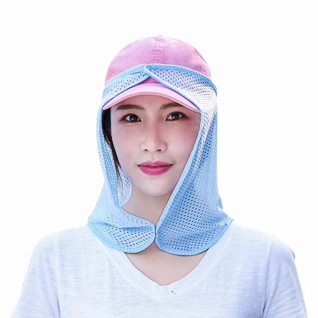 Sun Mask Sunshade UV Protection Polyester Mesh Flap Hat Shade