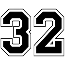 Ck2080 #20*15cm números 32 engraçado etiqueta do carro decalque do vinil prata/preto carro auto adesivos para carro pára-choques janela carro decorações