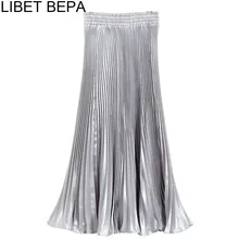 Новая осень зима разноцветные женские длинные юбки Модные Винтажные плиссированные большие качели элегантные женские высокая талия юбки SP052