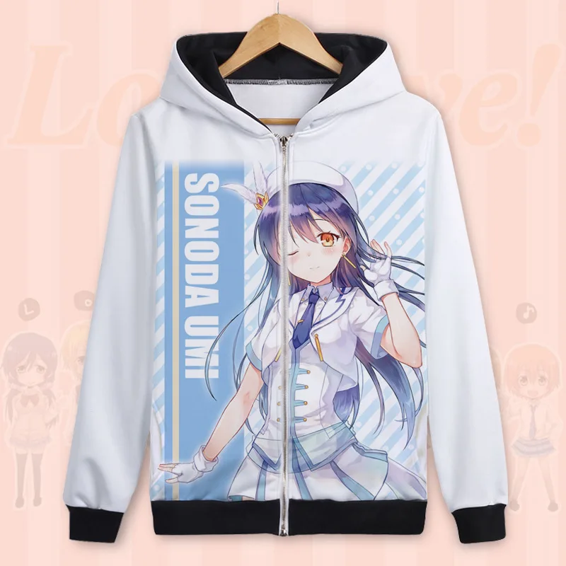 

Anime Lovelive Hoodies Costumes Love Live Cosplay For Woman Man Hooded Jacket Casual Zipper Coat Hoody
