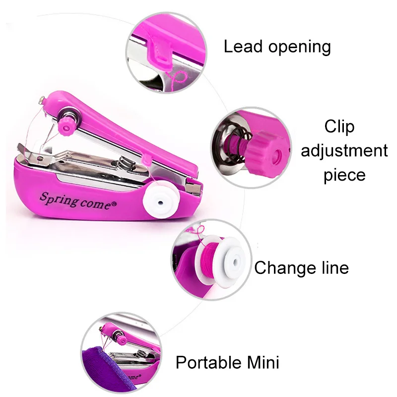 

Mini Home Manual Hand-held Sewing Machine Small Portable Pocket Travel Essential For Drop Shipping