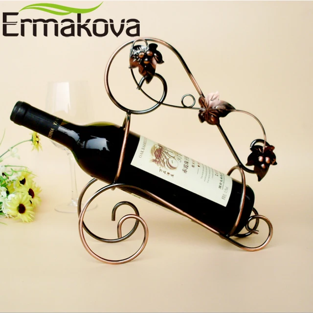 ERMAKOVA European Vintage Portable Wine Holder Bronzed Metal Antique ERMAKOVA European Vintage Portable Wine Holder Bronzed Metal Antique Wine Rack Wine Stand Home Wine Cabinet - ERMAKOVA European Vintage Portable Wine Holder Bronzed Metal Antique